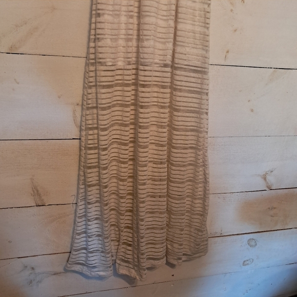 Anthropologie Racerback Sheer Maxi Tan Off White Dress By Maeve Size Small - Picture 3 of 10